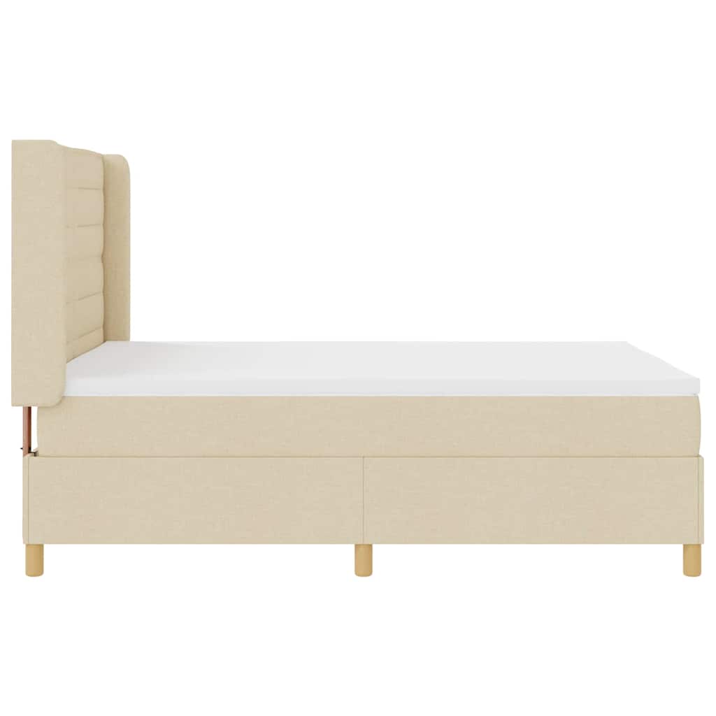 Letto a molle con strisce LED Crema 140 x 190 cm Tessuto | homemem39