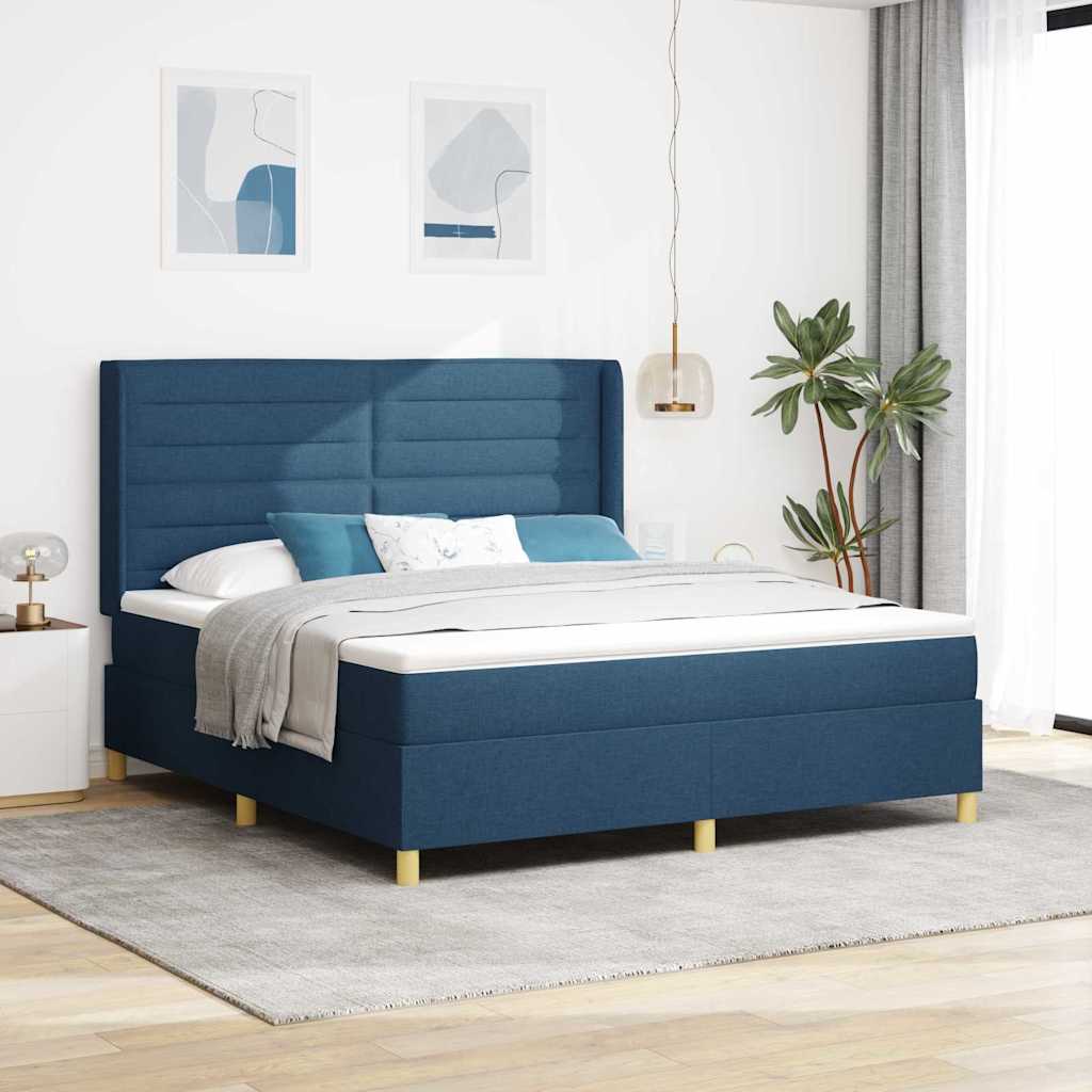 Letto a molle con strisce LED Blu 180 x 200 cm Tessuto | homemem39