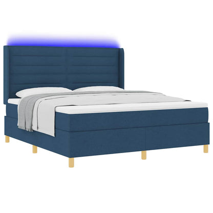 Letto a molle con strisce LED Blu 180 x 200 cm Tessuto | homemem39