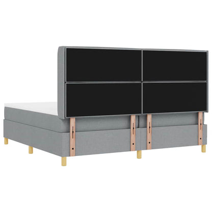 Letto a molle con testiera Grigio chiaro 200 x 200 cm Tessuto | homemem39