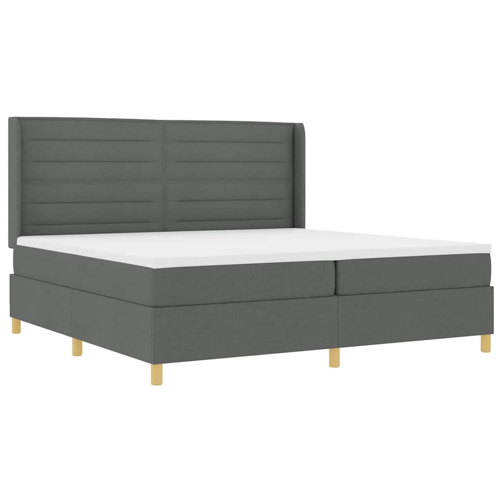 Letto a molle con materasso con led Grigio 200 x 200 cm Tessuto | homemem39