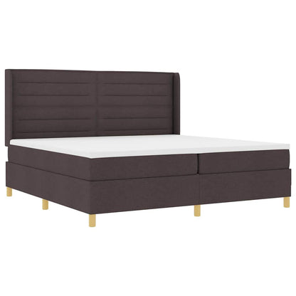 Letto a molle con materasso Marrone 200 x 200 cm Tessuto | homemem39