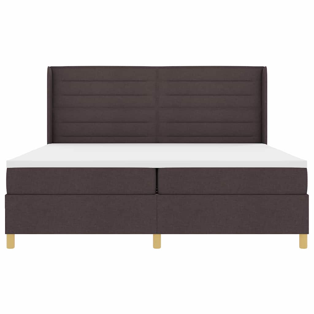 Letto a molle con materasso Marrone 200 x 200 cm Tessuto | homemem39