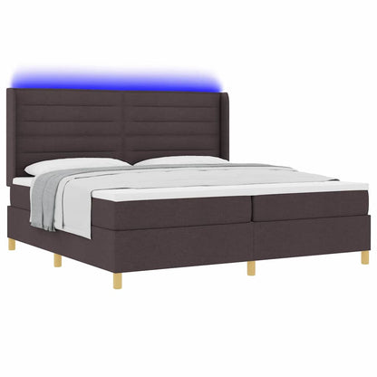 Letto a molle con materasso Marrone 200 x 200 cm Tessuto | homemem39