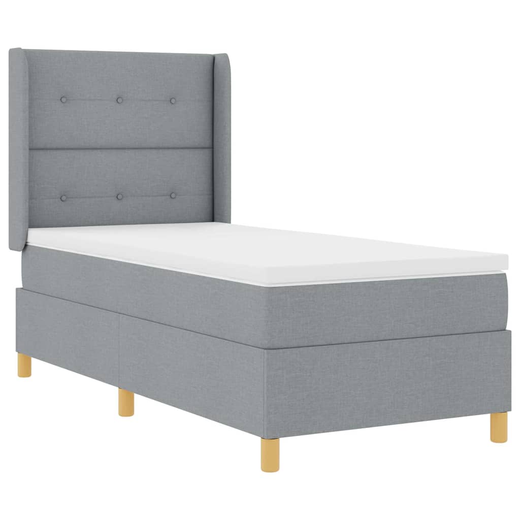 Letto a molle con strisce LED Grigio chiaro 80 x 200 cm Tessuto | homemem39