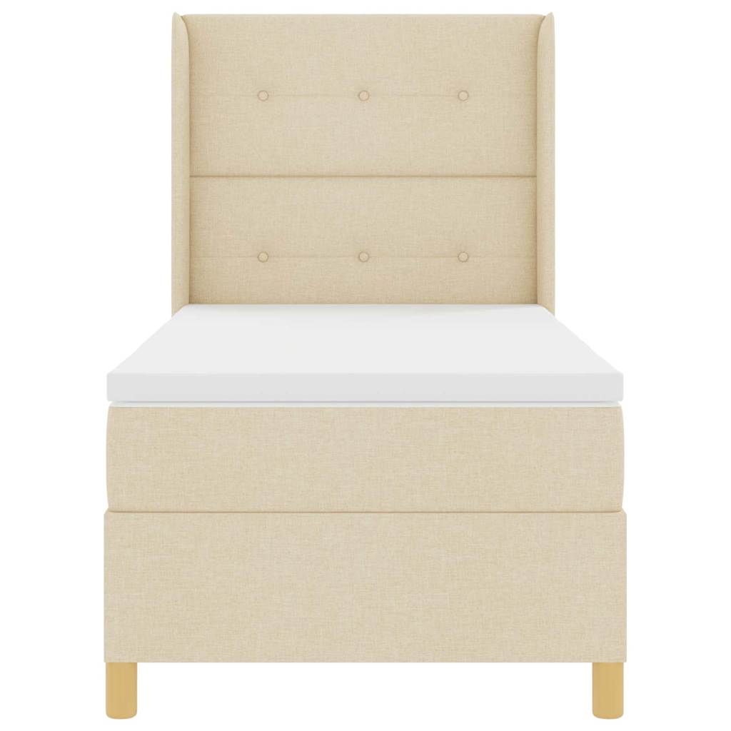 Letto a molle con strisce LED Crema 90 x 190 cm Tessuto | homemem39