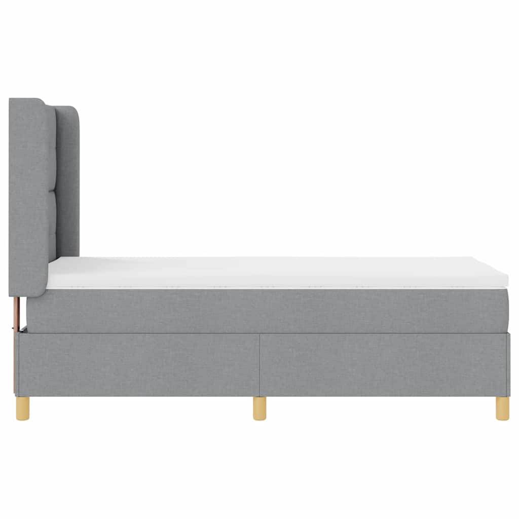 Letto a molle con strisce LED Grigio chiaro 90 x 200 cm Tessuto | homemem39