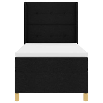 Letto a molle con materasso Nero 140 x 200 cm Tessuto