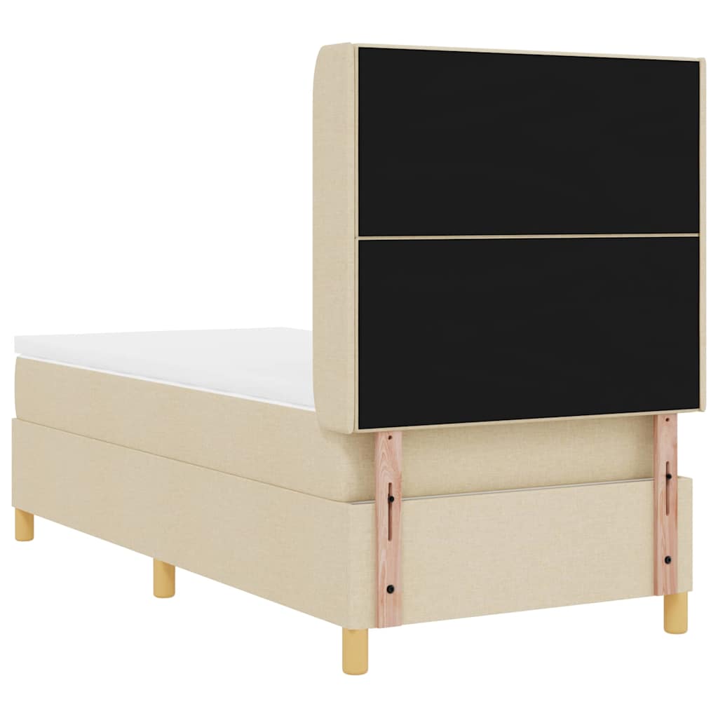Letto a molle con strisce LED Crema 90 x 200 cm Tessuto | homemem39