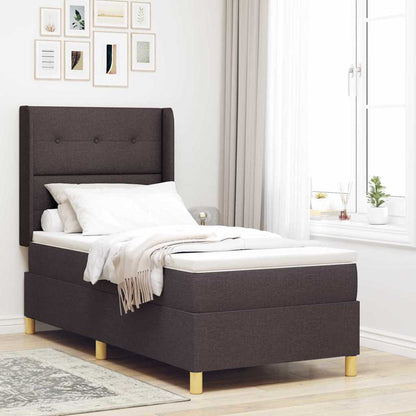 Letto a molle con strisce LED Marrone 100 x 200 cm Tessuto | homemem39