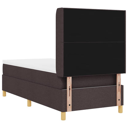 Letto a molle con strisce LED Marrone 100 x 200 cm Tessuto | homemem39