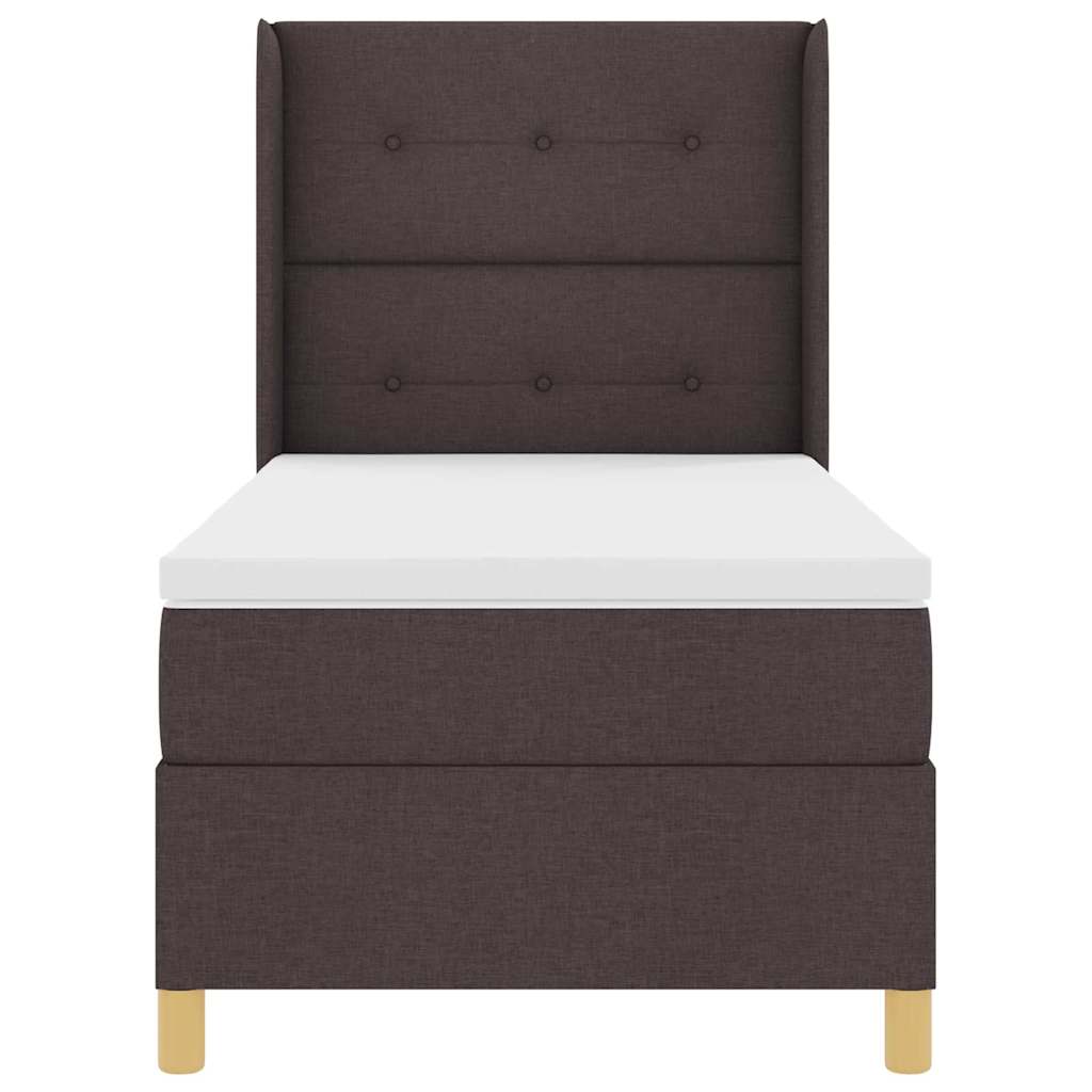 Letto a molle con strisce LED Marrone 100 x 200 cm Tessuto | homemem39