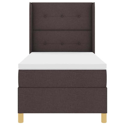 Letto a molle con strisce LED Marrone 100 x 200 cm Tessuto | homemem39