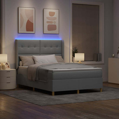 Letto a molle con testiera Grigio chiaro 140 x 190 cm Tessuto | homemem39