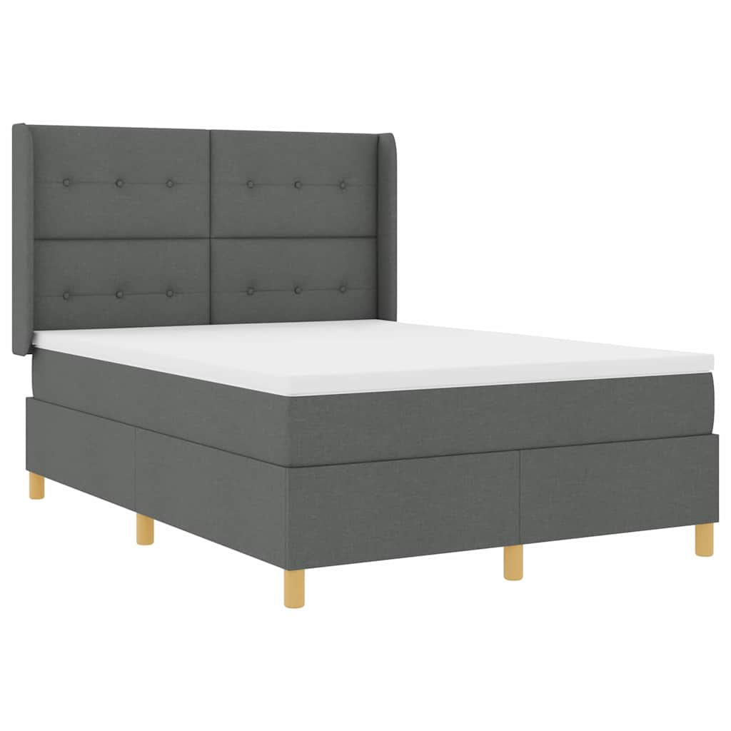 Letto a molle con strisce LED Grigio 140 x 190 cm Tessuto | homemem39