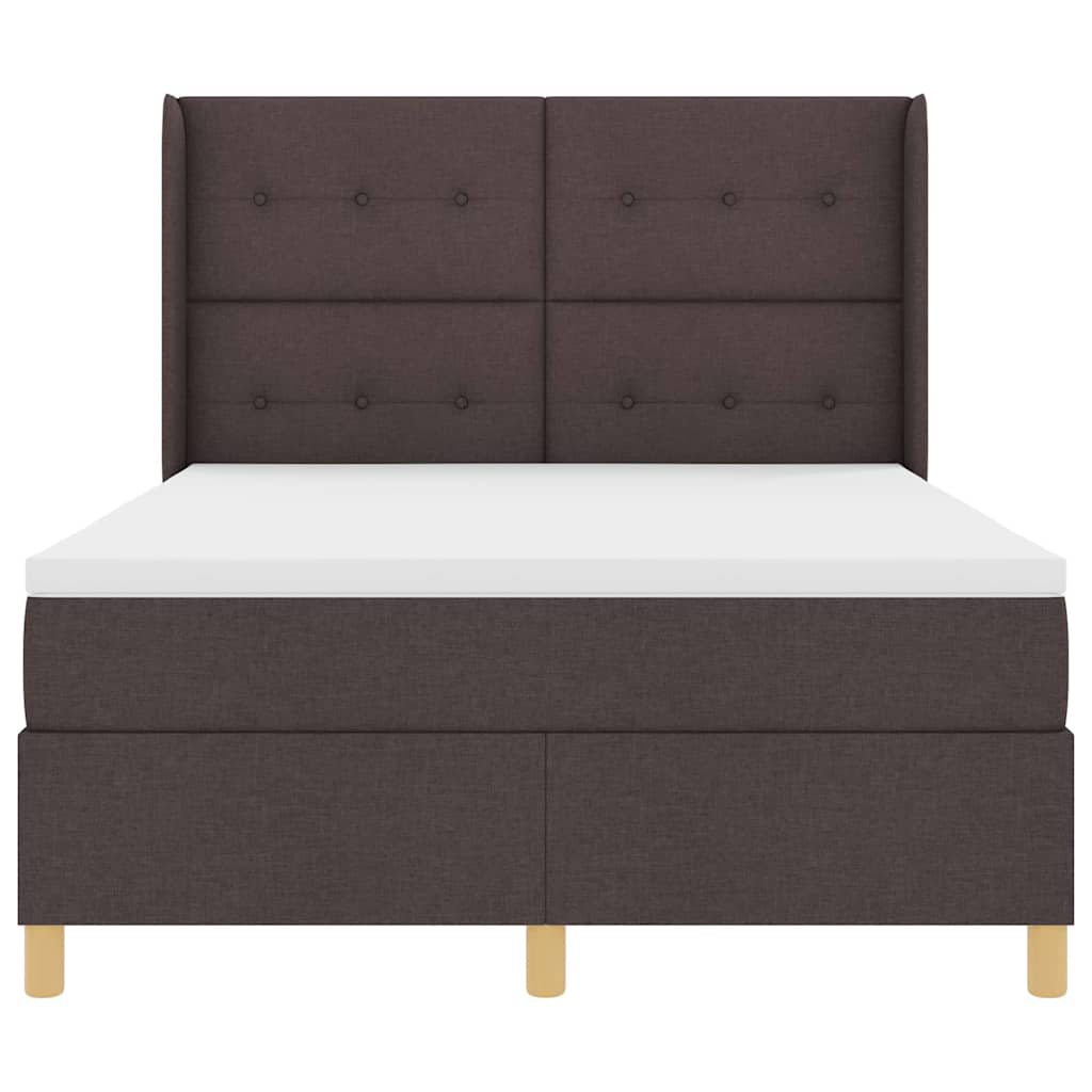 Letto a molle con strisce LED Marrone 140 x 190 cm Tessuto | homemem39