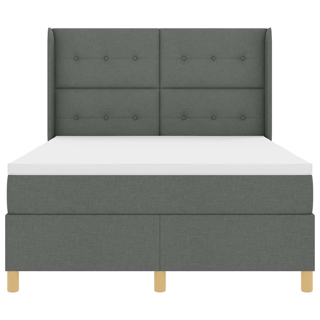Letto a molle con strisce LED Grigio 140 x 200 cm Tessuto | homemem39