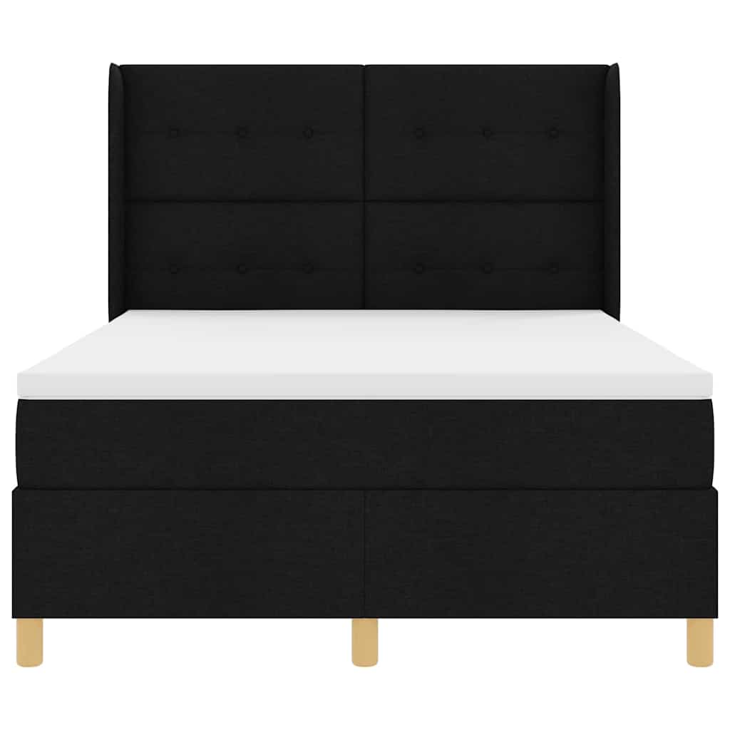 Letto a molle con strisce LED Nero 140 x 200 cm Tessuto | homemem39