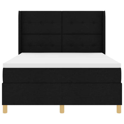 Letto a molle con strisce LED Nero 140 x 200 cm Tessuto | homemem39
