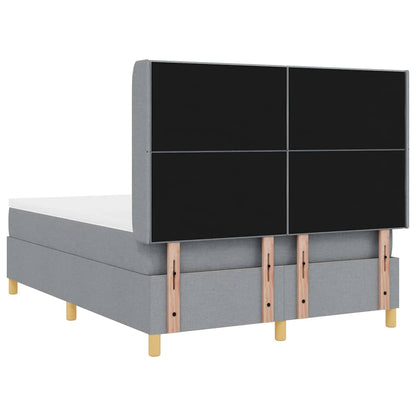 Letto a molle con testiera Grigio chiaro 160 x 200 cm Tessuto | homemem39