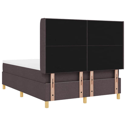 Letto a molle con strisce LED Marrone 160 x 200 cm Tessuto | homemem39