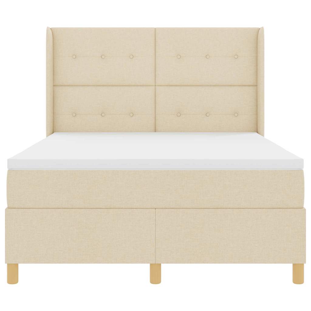Letto a molle con strisce LED Crema 160 x 200 cm Tessuto | homemem39