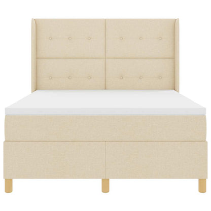 Letto a molle con strisce LED Crema 160 x 200 cm Tessuto | homemem39