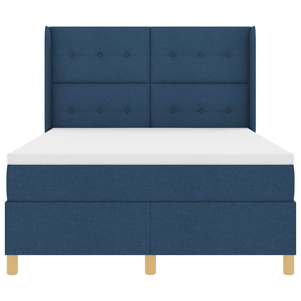 Letto a molle con strisce LED Blu 160 x 200 cm Tessuto | homemem39