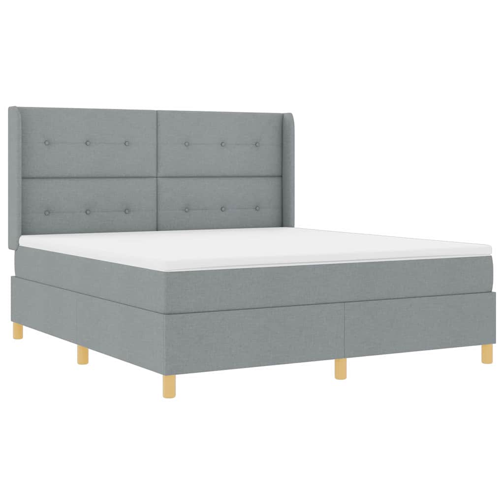 Letto a molle con testiera Grigio chiaro 180 x 200 cm Tessuto | homemem39