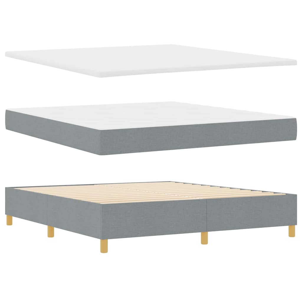 Letto a molle con testiera Grigio chiaro 180 x 200 cm Tessuto | homemem39