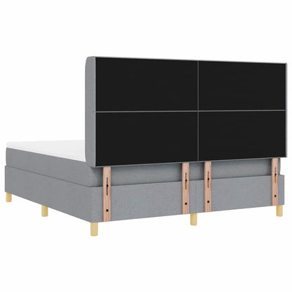 Letto a molle con testiera Grigio chiaro 180 x 200 cm Tessuto | homemem39