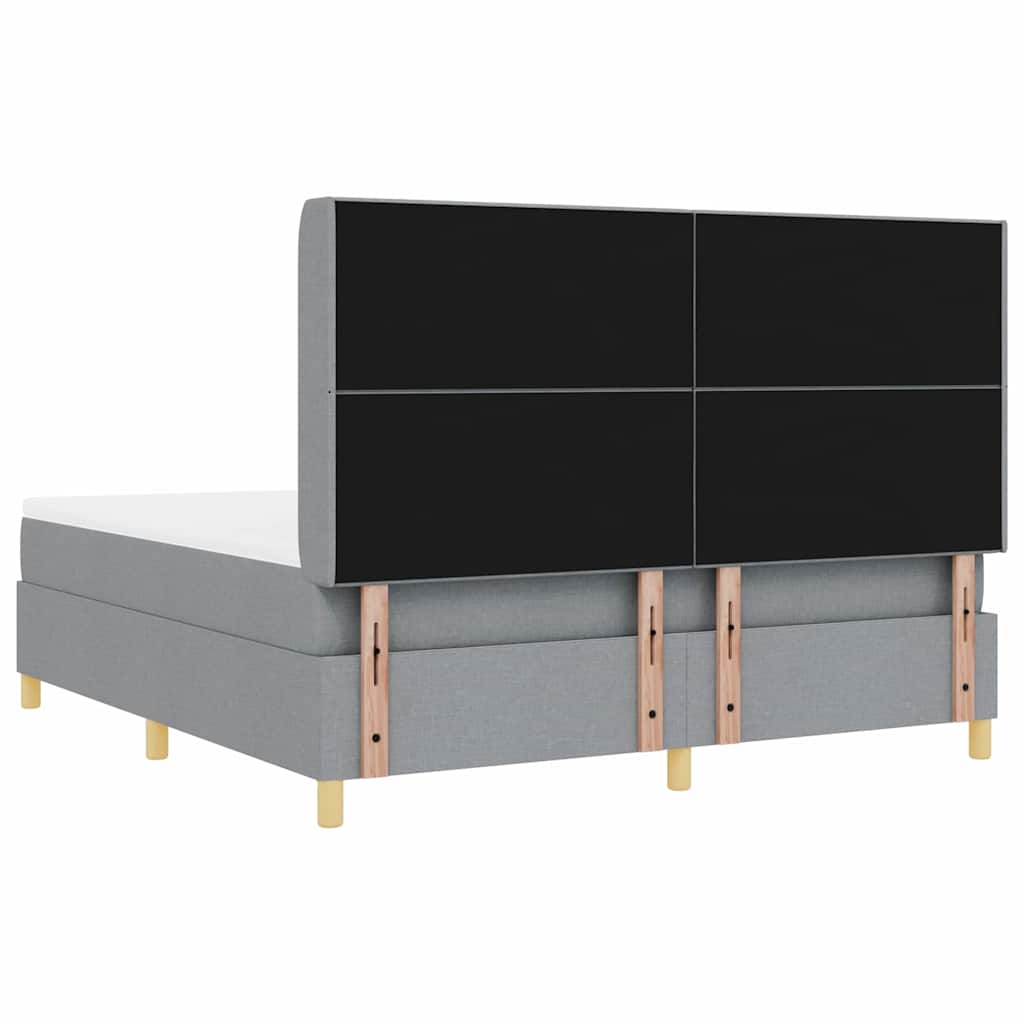 Letto a molle con testiera Grigio chiaro 180 x 200 cm Tessuto | homemem39