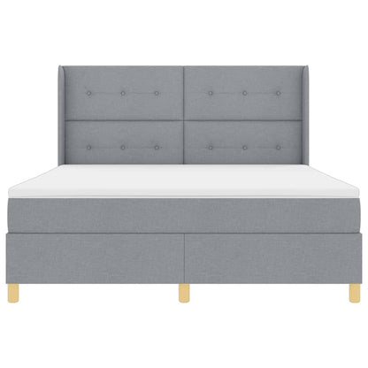 Letto a molle con testiera Grigio chiaro 180 x 200 cm Tessuto | homemem39