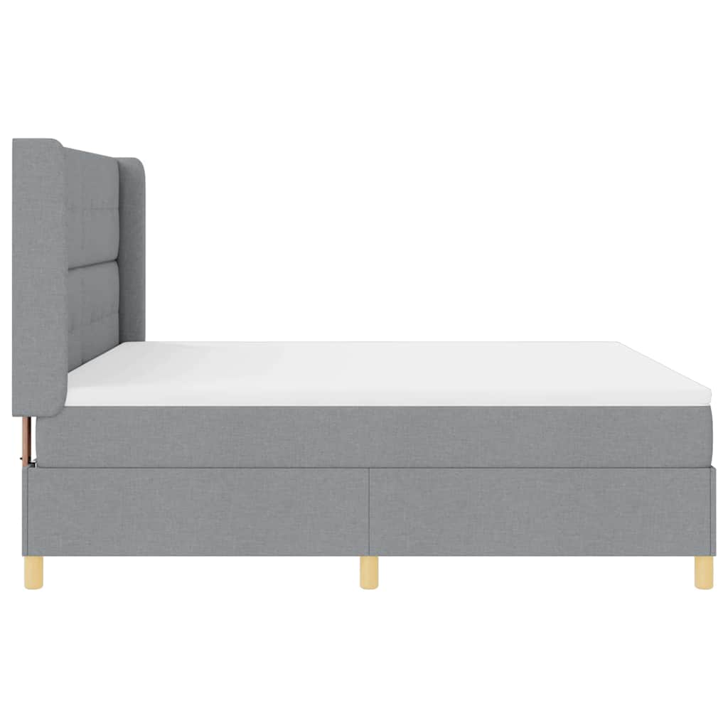 Letto a molle con testiera Grigio chiaro 180 x 200 cm Tessuto | homemem39