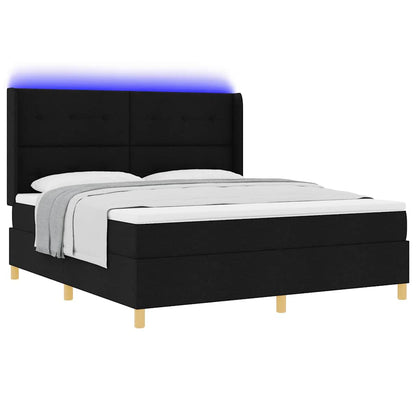 Letto a molle con strisce LED Nero 180 x 200 cm Tessuto | homemem39