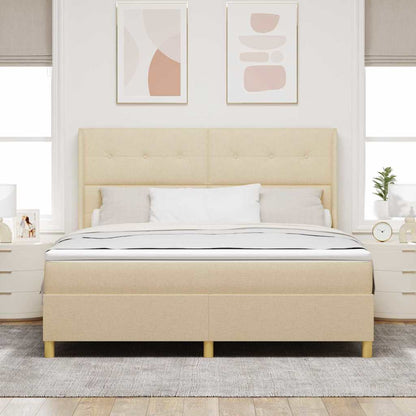 Letto a molle con strisce LED Crema 180 x 200 cm Tessuto | homemem39
