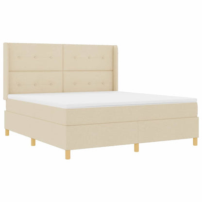Letto a molle con strisce LED Crema 180 x 200 cm Tessuto | homemem39