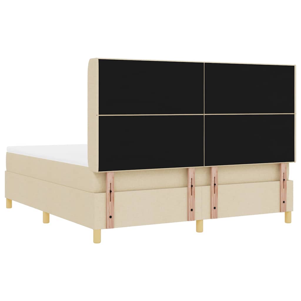 Letto a molle con strisce LED Crema 180 x 200 cm Tessuto | homemem39