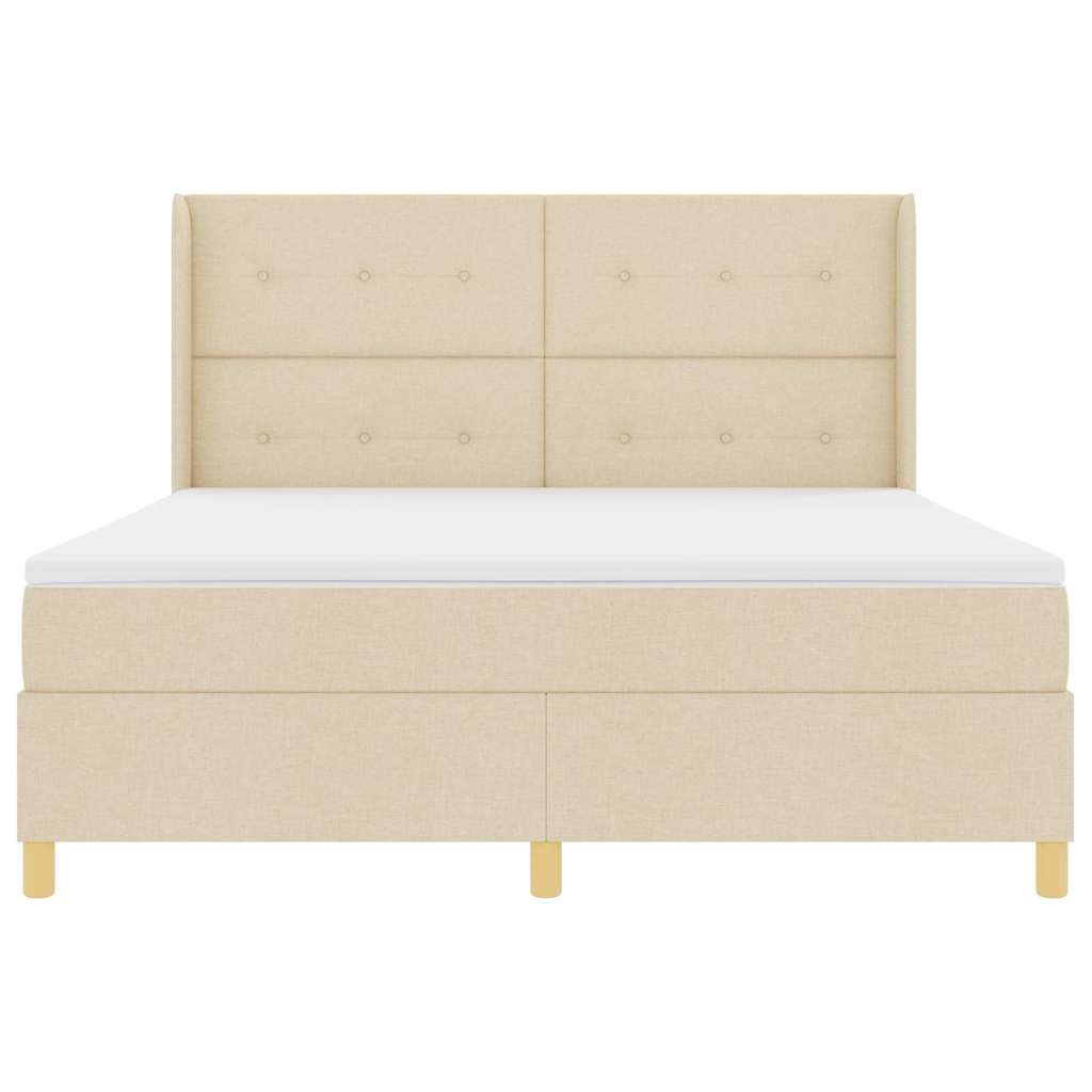 Letto a molle con strisce LED Crema 180 x 200 cm Tessuto | homemem39
