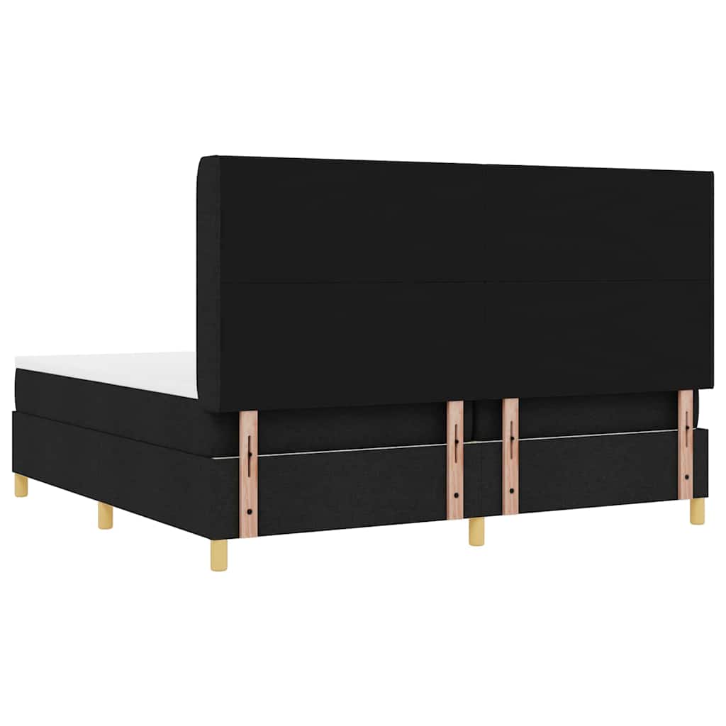 Letto a molle con strisce LED Nero 200 x 200 cm Tessuto | homemem39