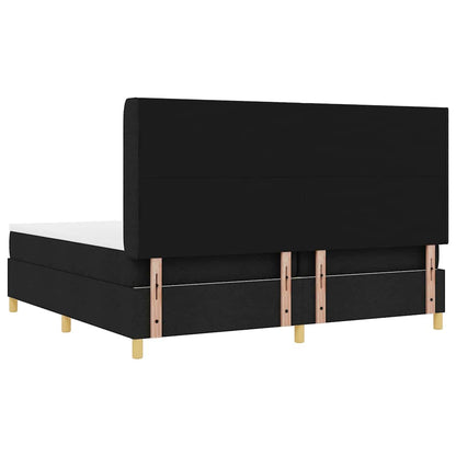 Letto a molle con strisce LED Nero 200 x 200 cm Tessuto | homemem39