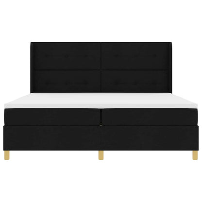 Letto a molle con strisce LED Nero 200 x 200 cm Tessuto | homemem39