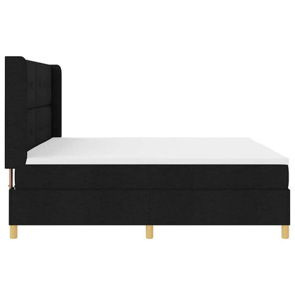 Letto a molle con strisce LED Nero 200 x 200 cm Tessuto | homemem39