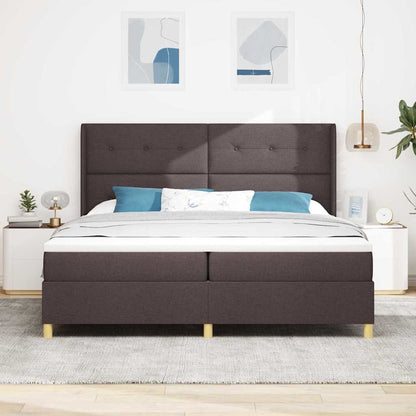 Letto a molle con strisce LED Marrone 200 x 200 cm Tessuto | homemem39