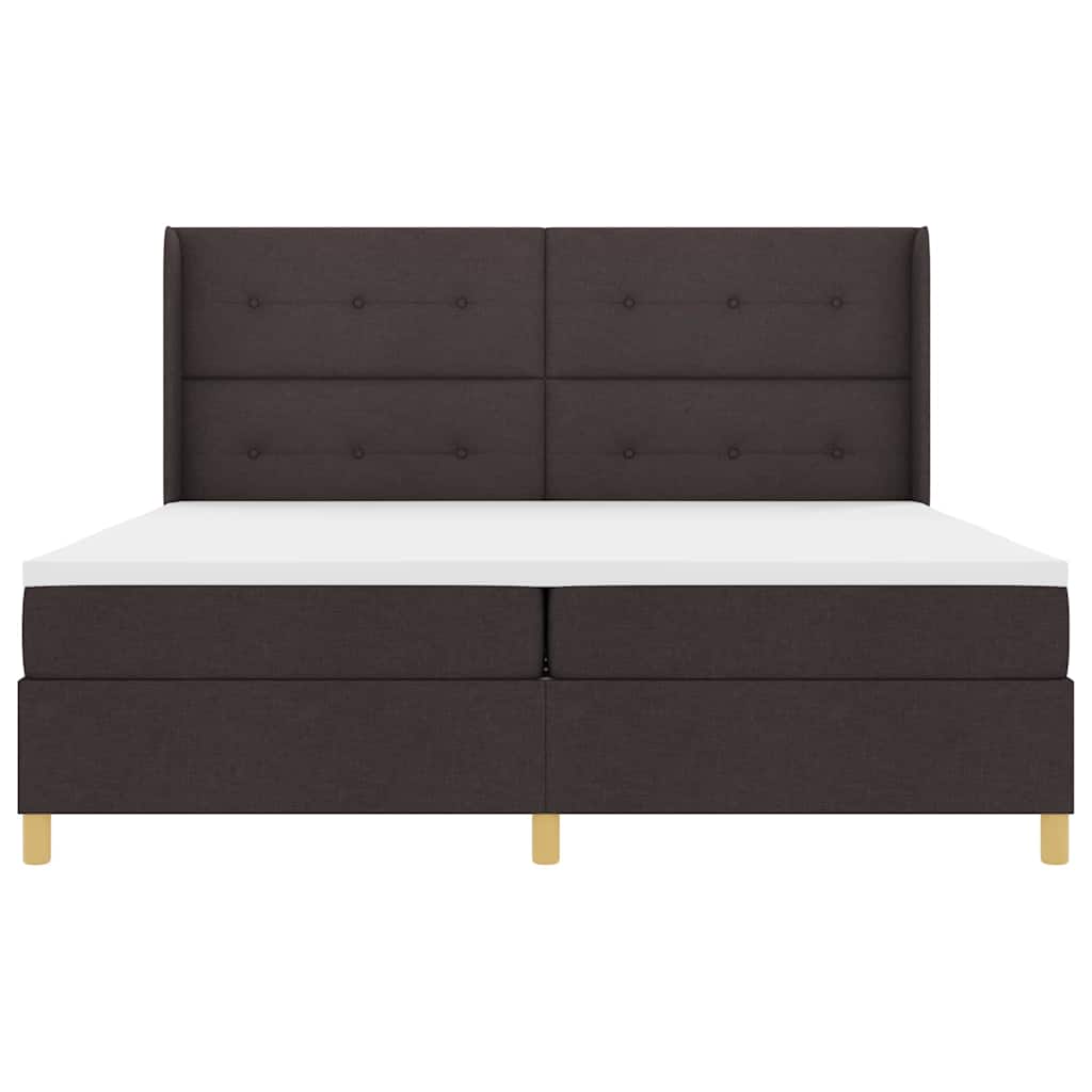 Letto a molle con strisce LED Marrone 200 x 200 cm Tessuto | homemem39