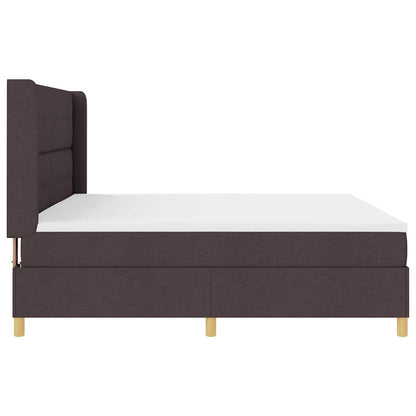 Letto a molle con strisce LED Marrone 200 x 200 cm Tessuto | homemem39