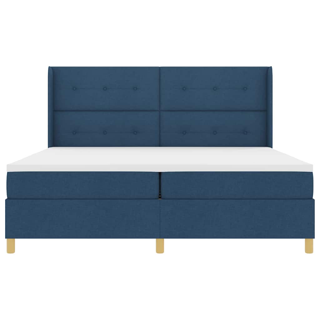 Letto a molle con strisce LED Blu 200 x 200 cm Tessuto | homemem39