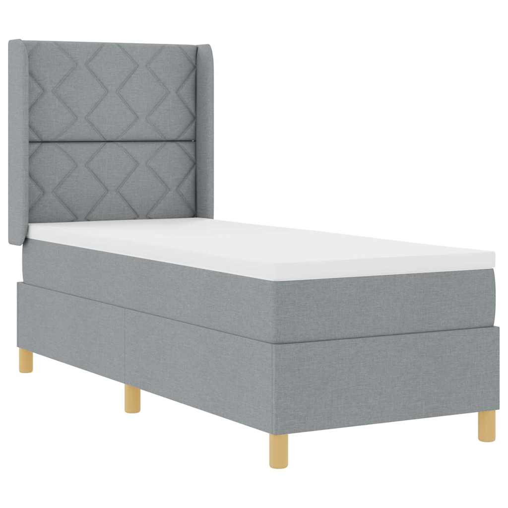 Letto a molle con strisce LED Grigio chiaro 80 x 200 cm Tessuto | homemem39