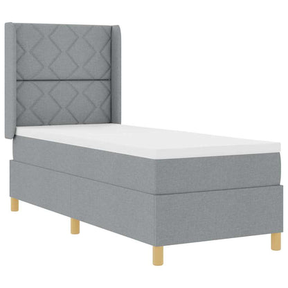 Letto a molle con strisce LED Grigio chiaro 80 x 200 cm Tessuto | homemem39