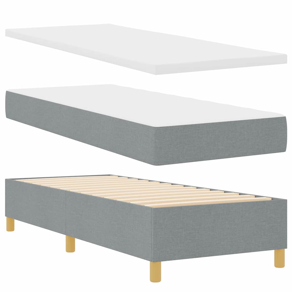 Letto a molle con strisce LED Grigio chiaro 80 x 200 cm Tessuto | homemem39